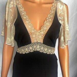 Black top with crochet Details